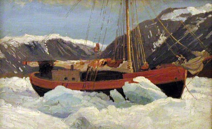 А. А. Борисов. Судно во льдах (яхта «Мечта»). 1899.