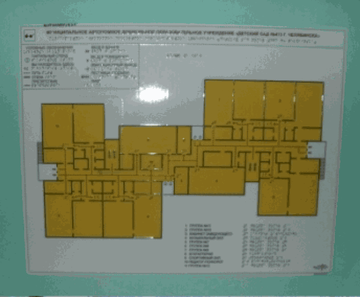 Мнемосхема территории детского сада со стойкой и мнемосхемы первого и второго этажей 1